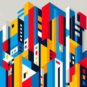 Geometric City | De Stijl Art | Piet Mondrian Inspired
