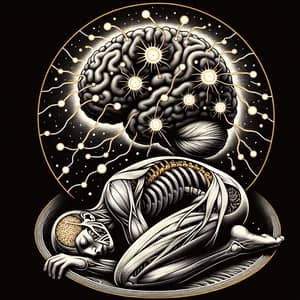 Nightmare: Human Body and Brain in Black & Gold