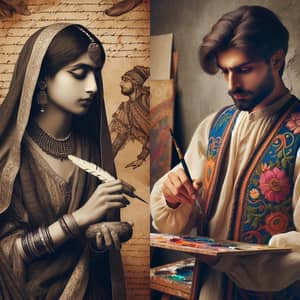South Asian Female Poet and Middle-Eastern Male Artist