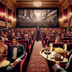 Luxury Cinema Experience with Plush Seating and Gourmet Treats