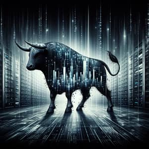 Bull Symbol of Strength in Digital Economy | Futuristic Data Centers