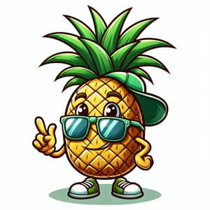 Cool and Fun Cartoon Pineapple Mascot | Expressive Eyes, Friendly Smile