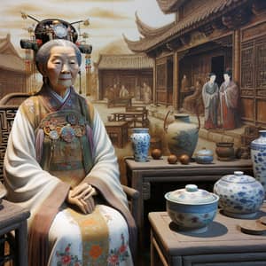 Elderly Chinese Woman in Han Dynasty Period Attire | Historic Ambiance