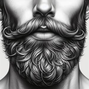 Realistic Beard Art: Detailed Depiction