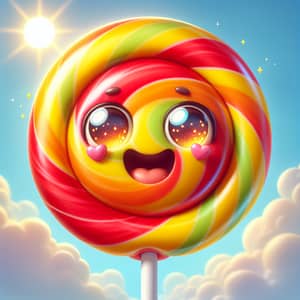 Cheerful Lollipop with Vibrant Colors
