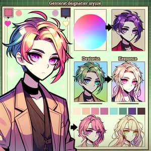 Anime-Style Character Illustration with Unique Attributes