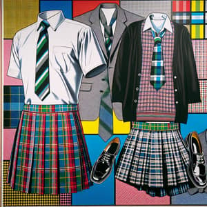 Pop Art School Uniform: Vibrant Palette of 1950s Style