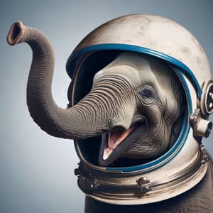 Space Helmet-Wearing Elephant: A Majestic and Humorous Sight