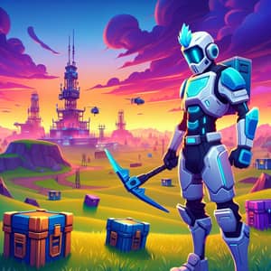 Cartoony Futuristic Battle Royale Setting with Unique Character Design