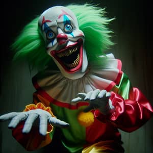 Creepy Clown Puppet in Vibrant Costume | Horror Film Character