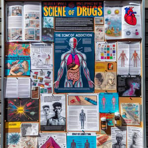 Educational Display on Drug Effects: Pamphlets, Images, and Quotes