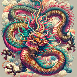 Vibrant Chinese Dragon Twisting and Coiling | Majestic Creature