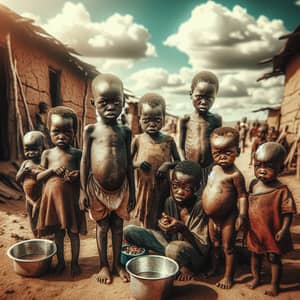 Sorrowful African Children in Need of Help | Poverty Awareness