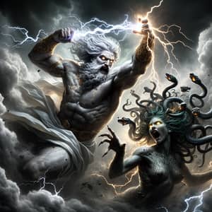 Zeus Strikes Medusa: Epic Clash of Gods and Monsters