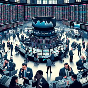 Diverse Stock Trading Floor | NASDAQ 100 Index & Dynamic Environment