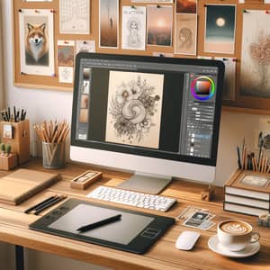 Graphic Design and Illustration Workstation Setup | Creative Workspace