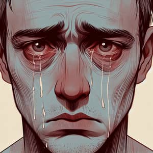 Melancholic Man Illustration | Emotional Pain and Sorrow