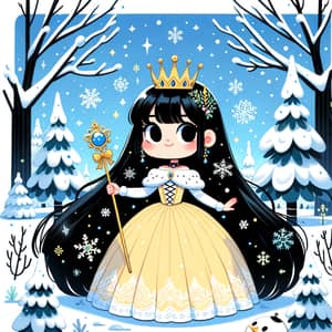 Magical Winter Princess in Enchanted Forest | Playful Art