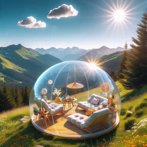 Sunny Wellbeing Bubble in Pyrenees Mountains