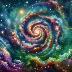 Mystical Cosmic Art: Colorful Galaxies and Nebulae