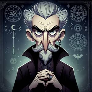 Mystical Elderly Man with Long Nose | Black Magic Cartoon Character