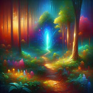 Mystical Forest Painting | Glowing Portal & Hidden Pathway
