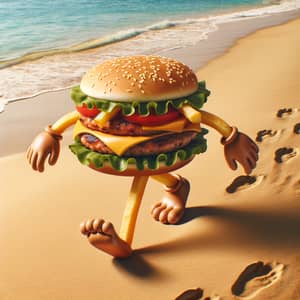 Fast Food with Legs: A Whimsical Beach Adventure