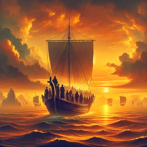 Pleasant Sunrise Adventure: Odyssey Depiction