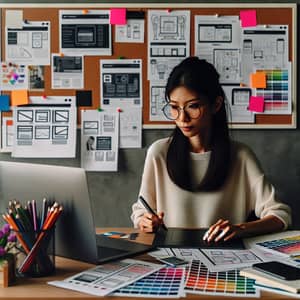 Asian Female UX Designer at Work | Professional Design Scene