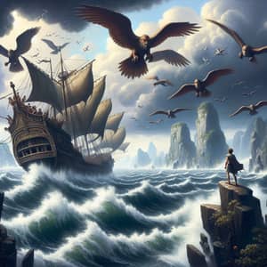 The Odyssey: Odysseus Battles Harpies on the Sea