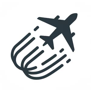 Airplane Icon with Contrails - Clean and Modern SVG Design
