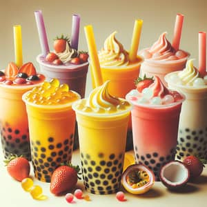 Delicious Bubble Tea Collection - Mango, Passionfruit, Strawberry, Lychee, White Gourd