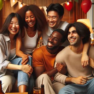 Diverse Group of Friends Celebrating Together | Joyful Gathering
