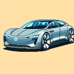 Futuristic Electric Saloon Car Pixel Art | Volkswagen ID.7