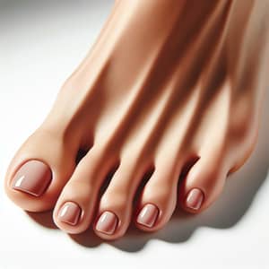 Well-Defined Toes on a Lightly Tanned Foot | Neatly Trimmed Nails
