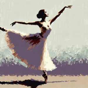 Minimalist Impressionism: Woman Ballet Dancing