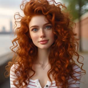 Stunning Redhead Woman with Curly Hair | Photo Gallery