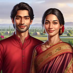 Dhurba and Binita - South Asian Couple in Traditional Attire