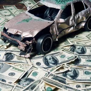 Wrecked Car on a Pile of Money | Expert Financial Recovery