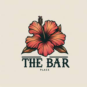The Bar Logo Design with Hibiscus Flower | Warm & Welcoming