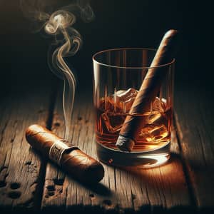 Whisky & Cigar: High-Definition Image for Exquisite Menu