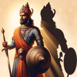 Historic Indian Warrior King: Shivaji Maharaj with Shadow of Lord Rama