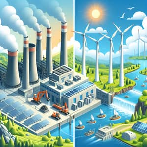 Industrial Energy Production Facility with Conventional and Renewable Energies