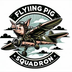 Flying Pig Squadron Logo | World War 2 Fighter Aircraft Emblem