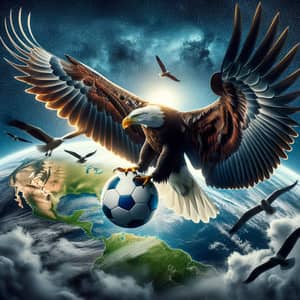 Soccer Ball on Eagle's Wing | Bird's Eye View Sports Imagery