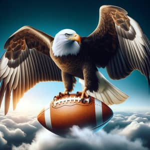 Football on Eagle's Wing - Majestic Bird's Eye View