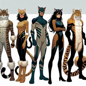 Cat Superhero Team with Unique Feline-Inspired Outfits