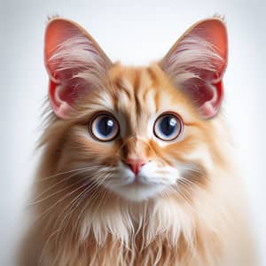 Curious Ginger Cat with Human Ears | Surreal Feline-Human Crossover