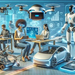 Futuristic Technology: VR, Drones, Robots, Self-driving Cars