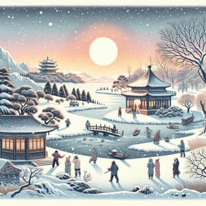 Xiaohan 'Minor Cold' | Tranquil Winter Scene with Snowy Landscapes
